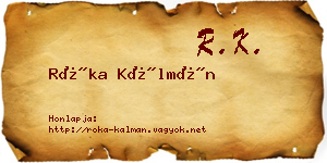 Róka Kálmán névjegykártya